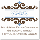 Name Doodles - Square Address Labels/Stickers (Richmond Brown)